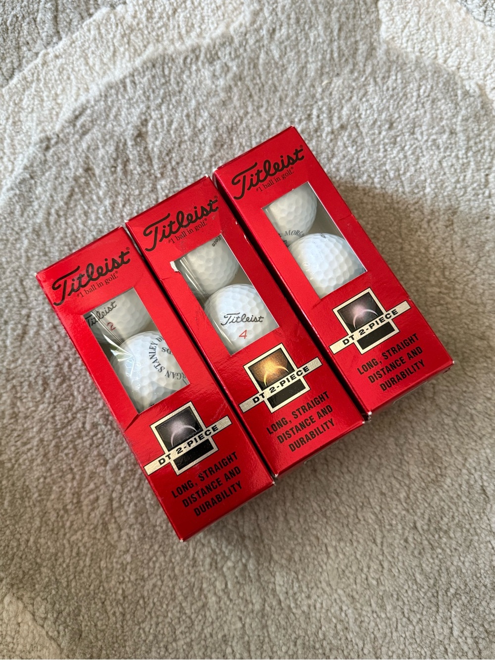 Titleist Red Boxes with White Golf Balls - DT 2-Piece